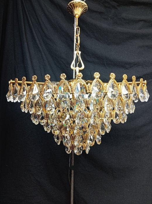Lustre - Cristal, Bronze - Grand lustre, Huis en Inrichting, Overige Huis en Inrichting