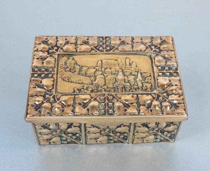 G.G. Leykauf, Nürnberg - Boîte à bijoux - Laiton, Antiquités & Art, Art | Objets design