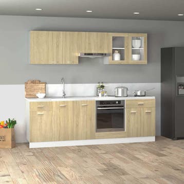 vidaXL 8-delige Keukenkastenset Lyon bewerkt hout sonoma, Verzenden