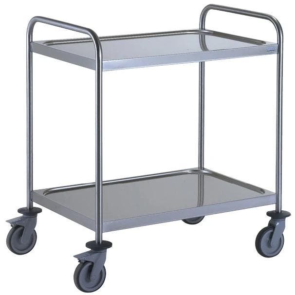 Serveerwagen | RVS | 2 Niveaus (800x500) | Wielen (Geremd), Zakelijke goederen, Horeca | Keukenapparatuur, Nieuw in verpakking