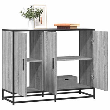 vidaXL Dressoir 94x35x76 cm bewerkt hout grijs sonoma, Verzenden