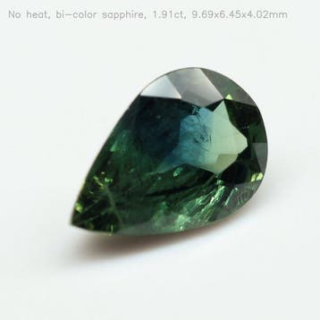 1 pcs Groen, Blauw, Geel Saffier - 1.91 ct - Antwerp, Nieuw