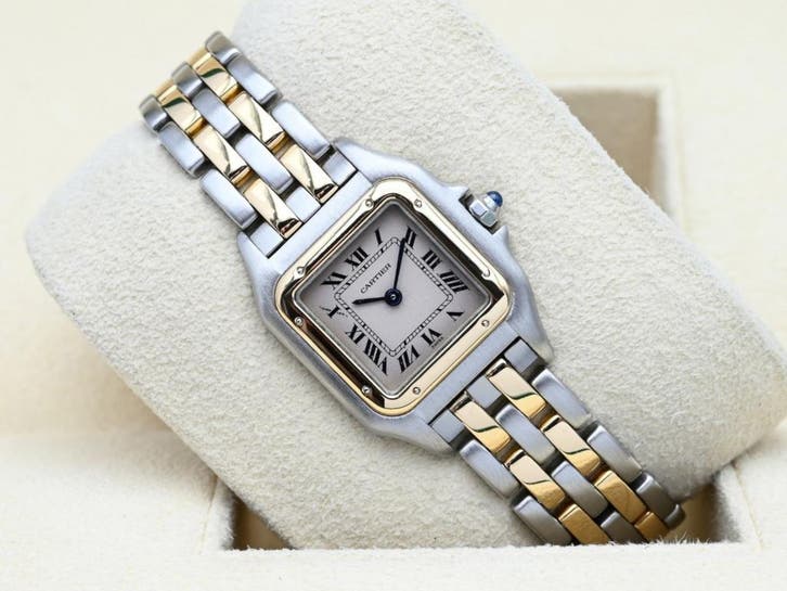 Cartier Panthere Ref. 112000R Year 1993 (Box & Papers), Handtassen en Accessoires, Horloges | Dames, Goud, Zo goed als nieuw, Goud