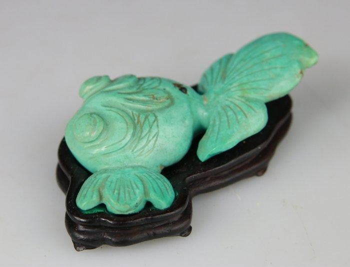 Visbeeldje, gesculpteerd - Figuursculptuur - Met houten, Antiquités & Art, Antiquités | Autres Antiquités