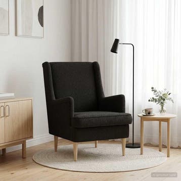 vidaXL Fauteuil Zwart Bouclé, Verzenden