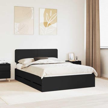 vidaXL Bedframe met lade Zwart 160 x 200 cm Geconstrueerd, Verzenden, Nieuw