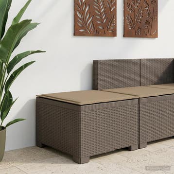 vidaXL Eén-zits Tuin Sofa met Kussen Rieten Look PP, Verzenden