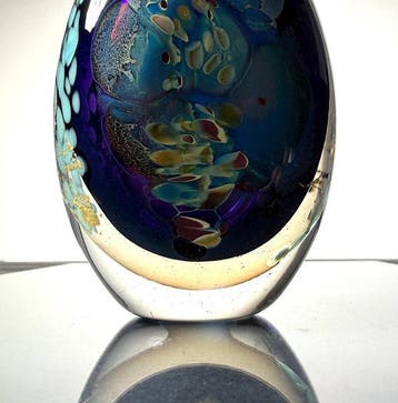 Maxence Parot - Vaas - Unieke vaas, kleuren en goud - Glas
