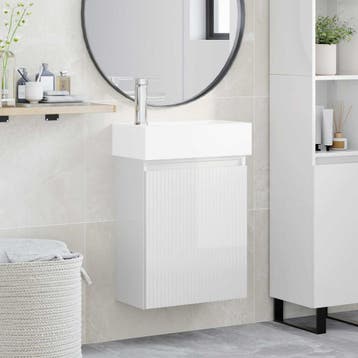 vidaXL Badkamermeubel met kraan Hoogglans Wit 45,5 x 22,5 x, Verzenden, Nieuw