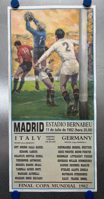 Donat Sauri - Italia vs Alemania - Final Copa Mundial 1982,, Antiquités & Art, Art | Dessins & Photographie