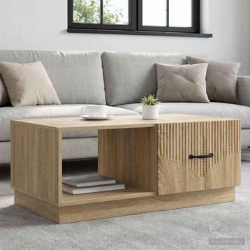 vidaXL Salontafel Sonoma Eiken 90 x 50 x 37 cm Bewerkt hout, Verzenden