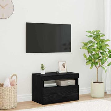 vidaXL TV Kast 60 x 35 x 40 cm Zwart Eiken Bewerkt hout, Verzenden, Nieuw