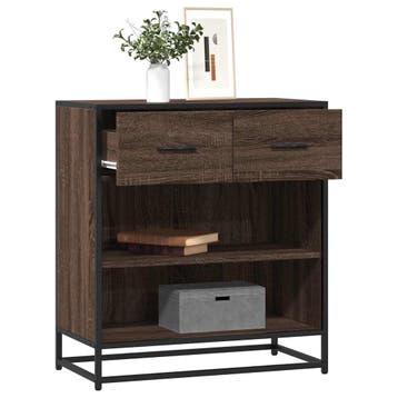 vidaXL Dressoir 68x35x76 cm bewerkt hout bruin eikenkleur, Huis en Inrichting, Kasten | Dressoirs, Verzenden, Nieuw