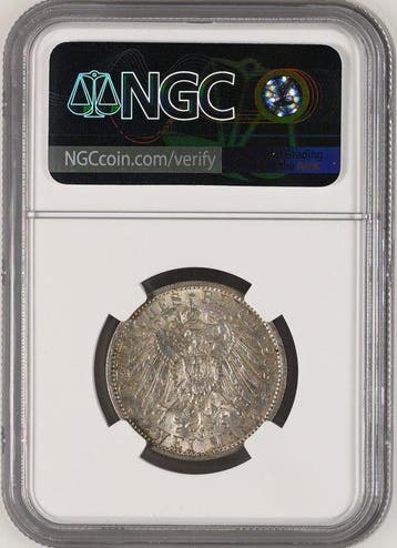 Duitsland, Pruisen Wilhelm II. 2 Mark 1904 - NGC AU58