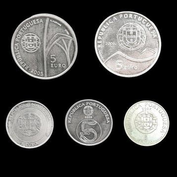 Portugal. 5 Euro 2005/2007 (5 coins) (Zonder minimumprijs)