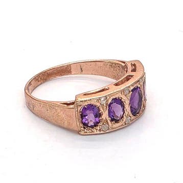 Zonder minimumprijs - Ring - 9 kt. Roségoud, Zilver Spinel -