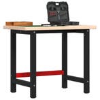 vidaXL Werkbank rechthoekig 100x60x83 cm massief eikenhout, Doe-het-zelf en Bouw, Verzenden, Nieuw