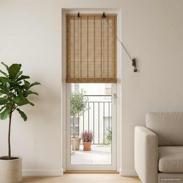 vidaXL Rolgordijn Natuurlijk en Bruin 50 x 220 cm Bamboe, Huis en Inrichting, Stoffering | Gordijnen en Lamellen, Verzenden, Nieuw