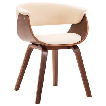 Designstoel Creme | Retour deal | Sla nu je slag, Huis en Inrichting, Overige materialen, Bruin, Verzenden, Zo goed als nieuw