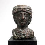 Oud-Romeins Brons Buste, Hoofd van Janus, Antiek en Kunst