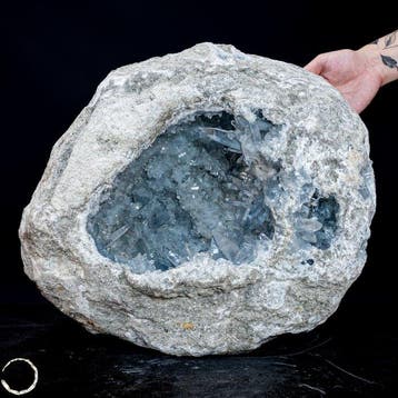 Zeldzame natuurlijke celestiet-kristal druse, Madagaskar 39