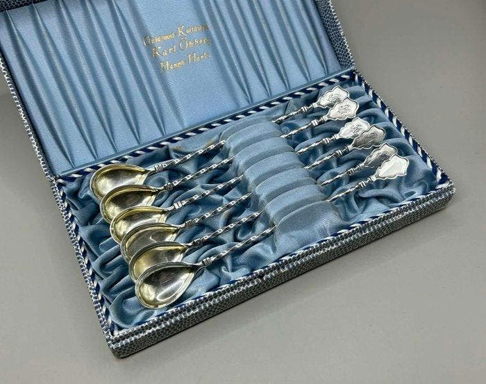 Cuillère (6) - Argent 813 - Set de 6 cuillères à cocktail, Antiquités & Art, Antiquités | Argent & Or