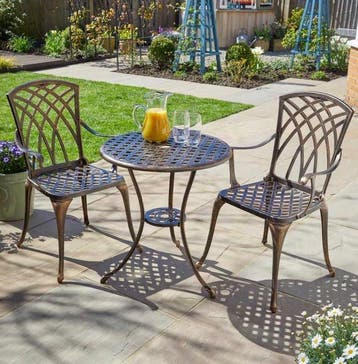 Hand painted brass color iron table set - Salontafel (3) -