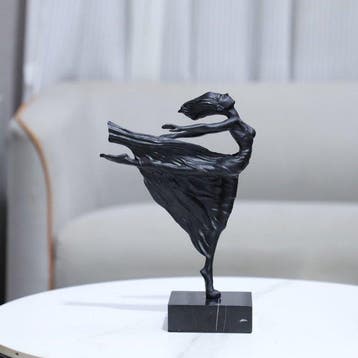 sculptuur, La Danse — Flying Dancer Sculpture, Matte Black