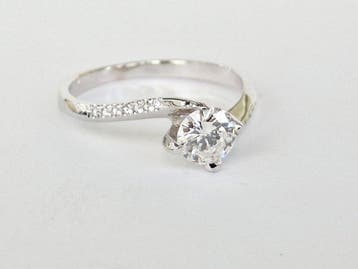 Bague de fiançailles - 14 carats Or blanc - 0.59ct. tw., Bijoux, Sacs & Beauté