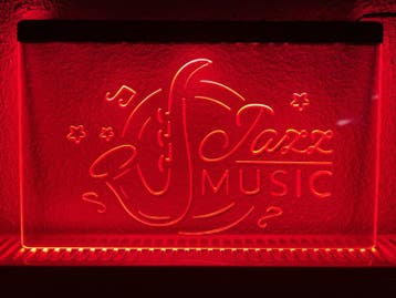 Jazz muziek neon bord lamp LED verlichting reclame lichtbak, Verzenden, Nieuw