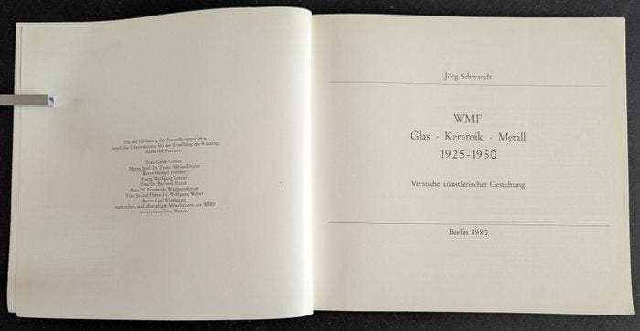 Jörg Schwandt - WMF: Glas, Keramik, Metall : 1925 1950 -, Antiquités & Art, Art | Objets design