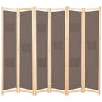 vidaXL Kamerscherm met 6 panelen 240x170x4 cm stof bruin, Verzenden