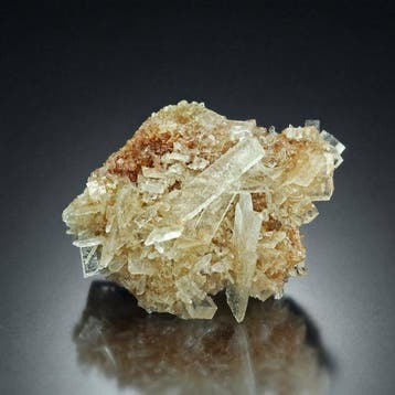 Rare gypse var. sélénite avec halite de Sollstedt Potash