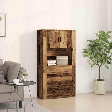 vidaXL Highboard Oudhout 80 x 33 x 150 cm Bewerkt hout, Verzenden