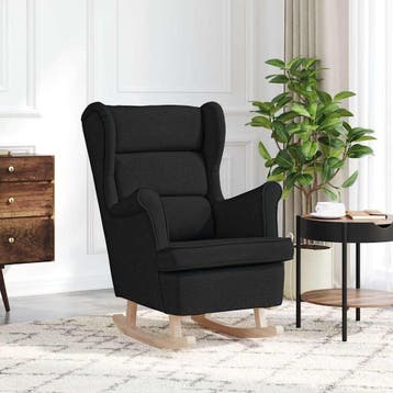 vidaXL Schommelstoel 74x90x102 cm stof zwart, Huis en Inrichting, Fauteuils, Verzenden, Nieuw