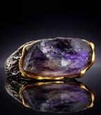 Amethist - Zilver - Ring - Ruwe verklaring