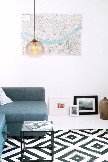 2dekans | Globo - hanglamp - JAMESSA - amberkleurig - glas -, Huis en Inrichting, Ophalen of Verzenden, Nieuw