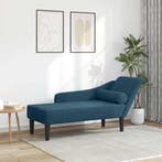 vidaXL Chaise longue met kussens fluweel blauw, Verzenden, Nieuw
