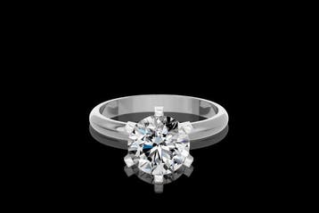 Ring - 14 karaat Witgoud - 2.59ct. tw. Diamant (Lab-grown), Handtassen en Accessoires, Ringen, Nieuw
