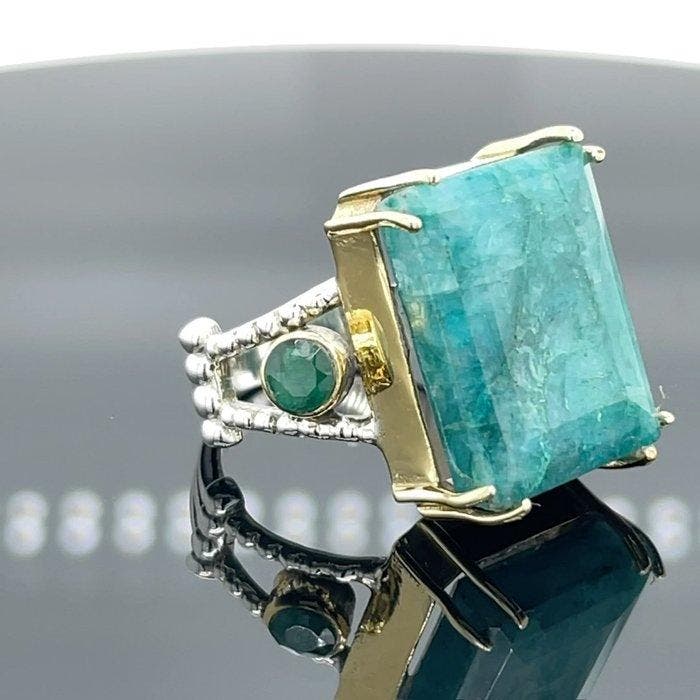 Zonder minimumprijs - Ring Zilver - Emerald, Bijoux, Sacs & Beauté, Bagues