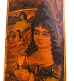 Een verfijnde negentiende-eeuwse Qajar-qalamdan - gelakt