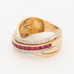 Bague - 18 carats Or jaune, Or blanc Diamant (Naturelle) -