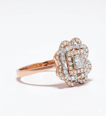 Cocktailring - 14 karaat Roségoud - 0.56ct. tw. Diamant