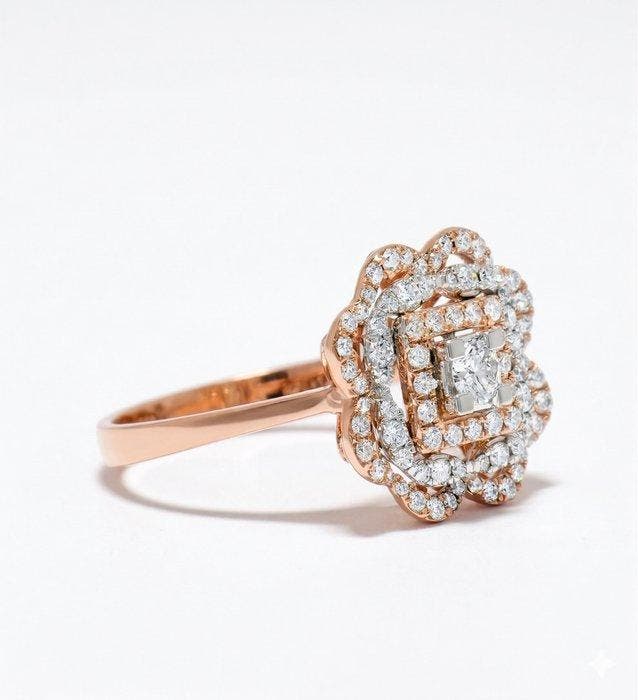Cocktailring - 14 karaat Roségoud - 0.56ct. tw. Diamant, Bijoux, Sacs & Beauté, Bijoux anciens