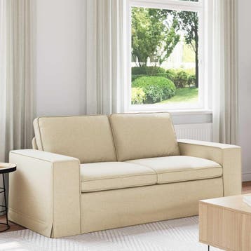 vidaXL bank / zetel Crème 182 x 80 x 82 cm Stof, Verzenden