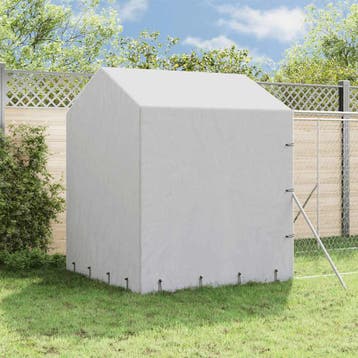 vidaXL Hondenkennel met dak 2x14x2,5 m gegalvaniseerd staal, Verzenden