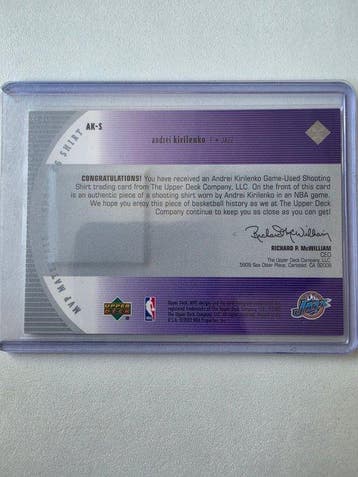 Upper Deck MVP Materials Andrei Kirilenko Carte patch Card -, Collections