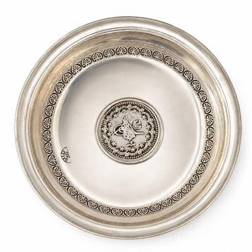 Bord - .900 zilver - Ottomaanse Henna-schotel