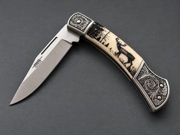 JKR JKR – Coltello pieghevole da collezione con cervo –