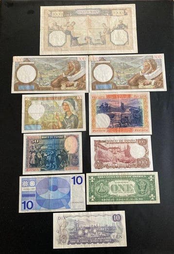 Wereld. - 10 banknotes - various dates (Zonder minimumprijs), Postzegels en Munten